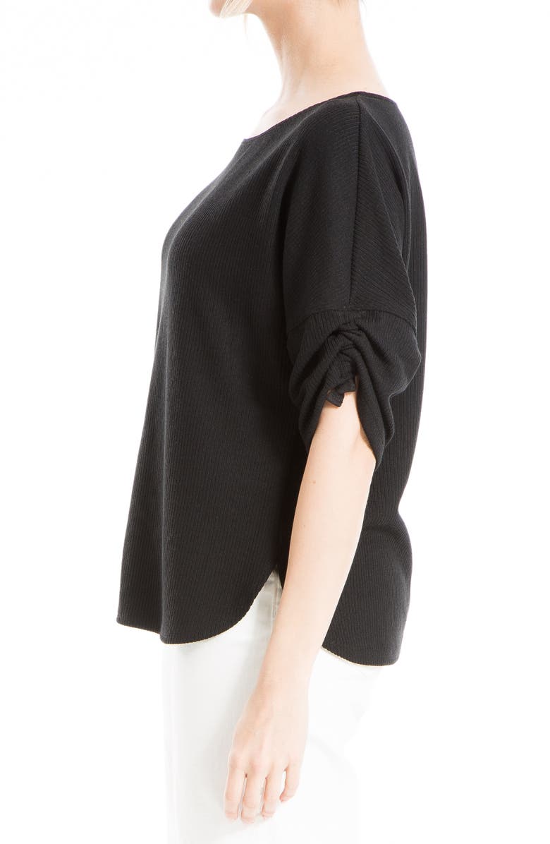 MAX STUDIO Rib Ruched Sleeve Top, Alternate, color, 