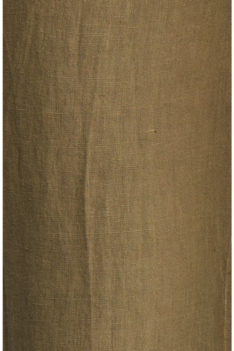 Drawstring Wide Leg Linen Cargo Pants, Alternate, color, OLIVE BURNT