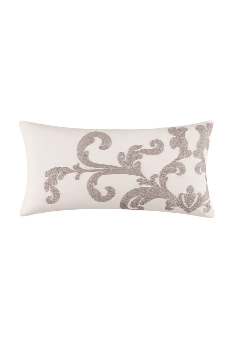 Providence Chain Stitch Lumbar Pillow 12" x 24", Main, color, Gray
