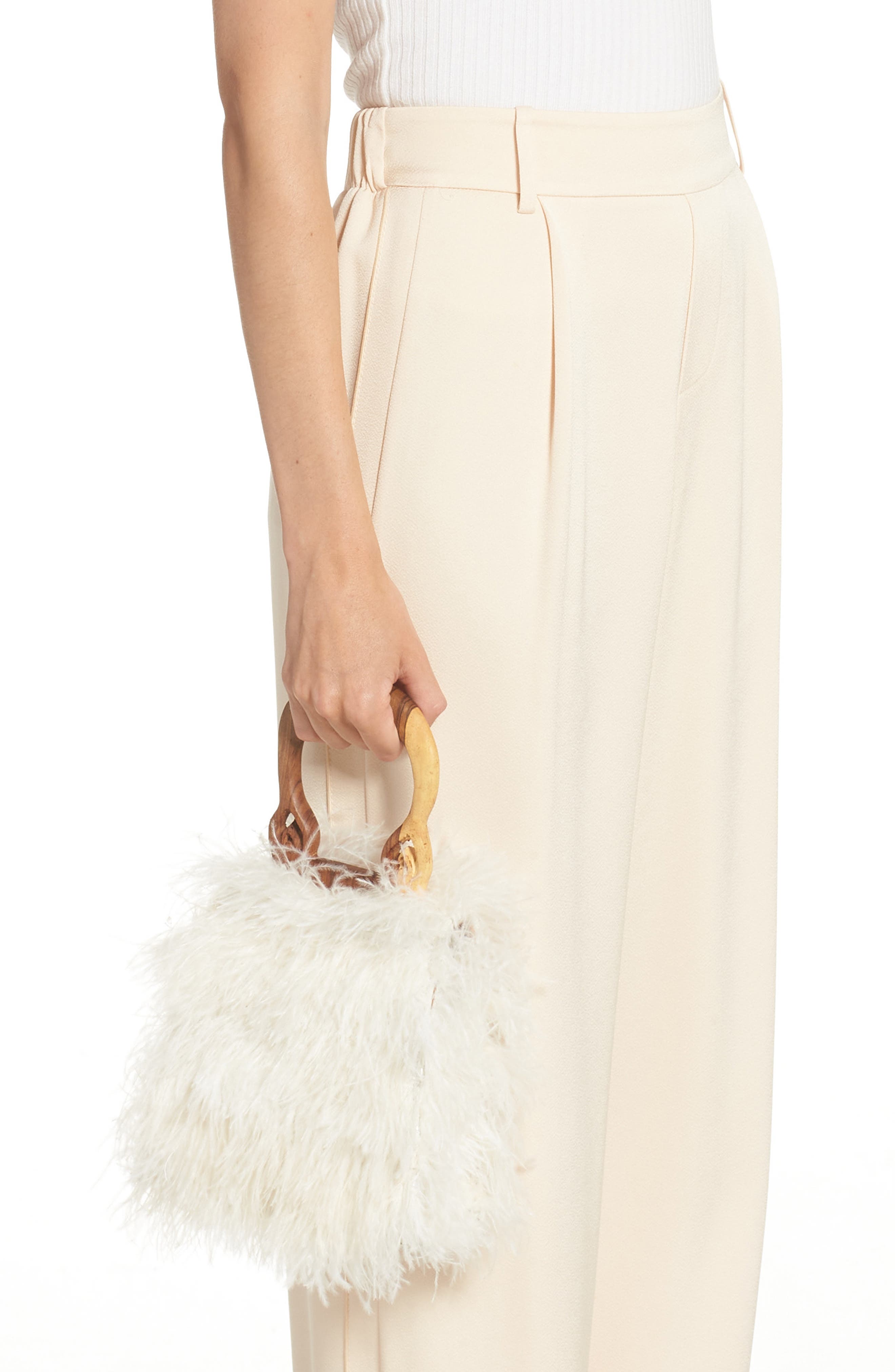 Nile Feather Handbag, Alternate, color, IVORY FEATHER