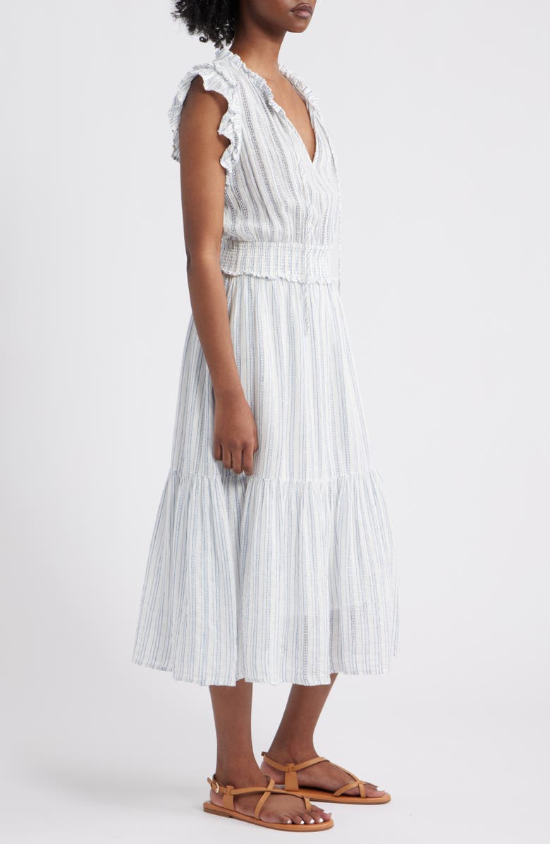 Rails Garden Stripe Linen Blend Midi Dress, Alternate, color, 