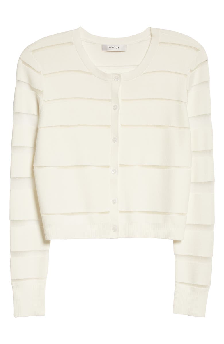 Milly Sheer Stripe Cardigan, Alternate, color,