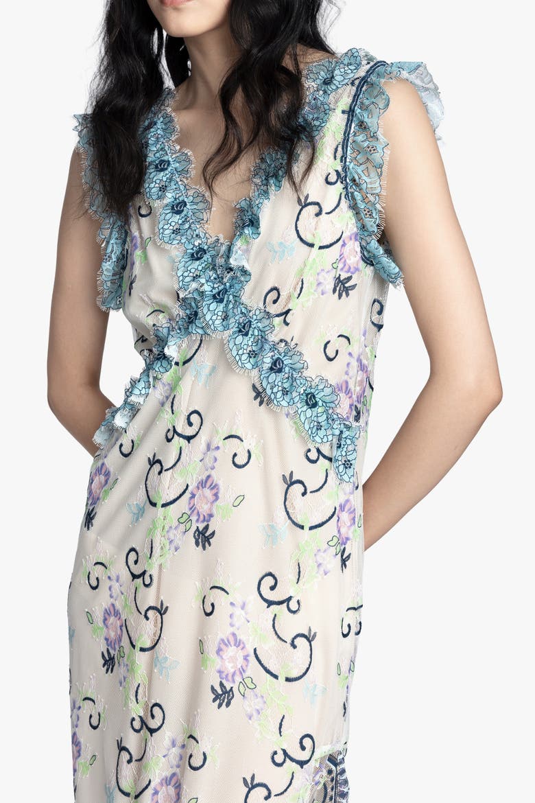 Lady Chatterley's Lace Dress, Alternate, color, DENIM MULTI