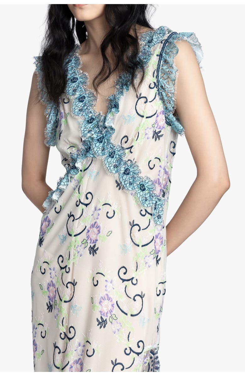 Anna Sui Lady Chatterley's Lace Dress, Alternate, color, Denim Multi