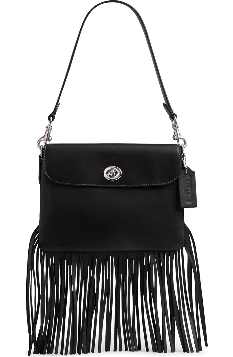 COACH 1964 Glovetanned Leather Fringe Shoulder Bag, Main, color,