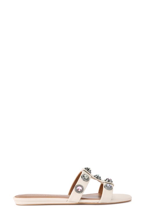 Kurt Geiger London Octavia Embellished Slide Sandal In Open White