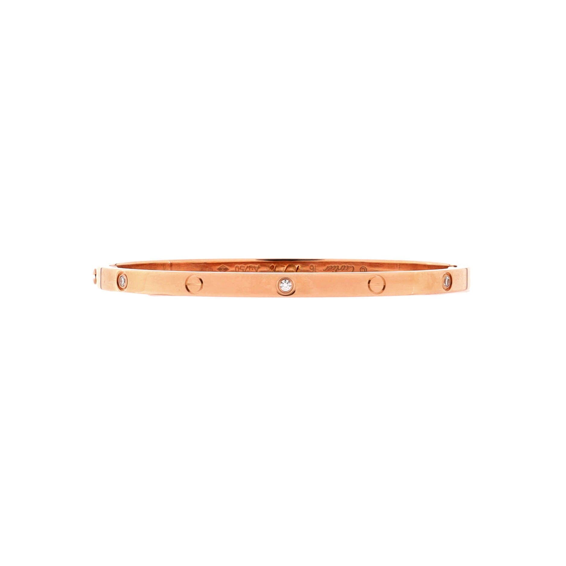 Love 6 Diamond Bracelet 18K Rose Gold and Diamonds Small, Alternate, color, Metallic Gold
