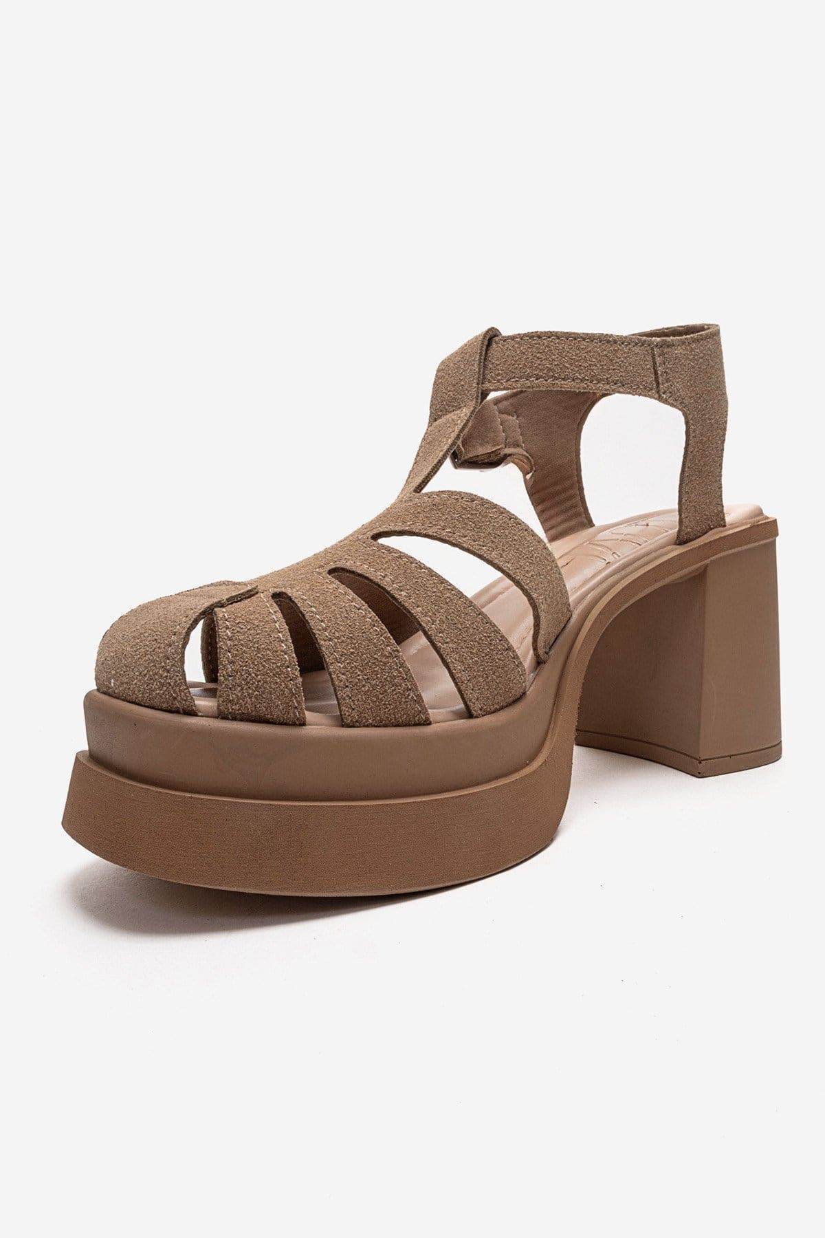 Rovena Platform Block Heel Sandal, Alternate, color, Cognac Suede