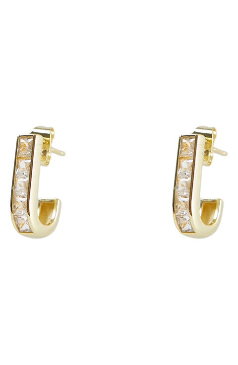Princess Cubic Zirconia Hoop Earrings