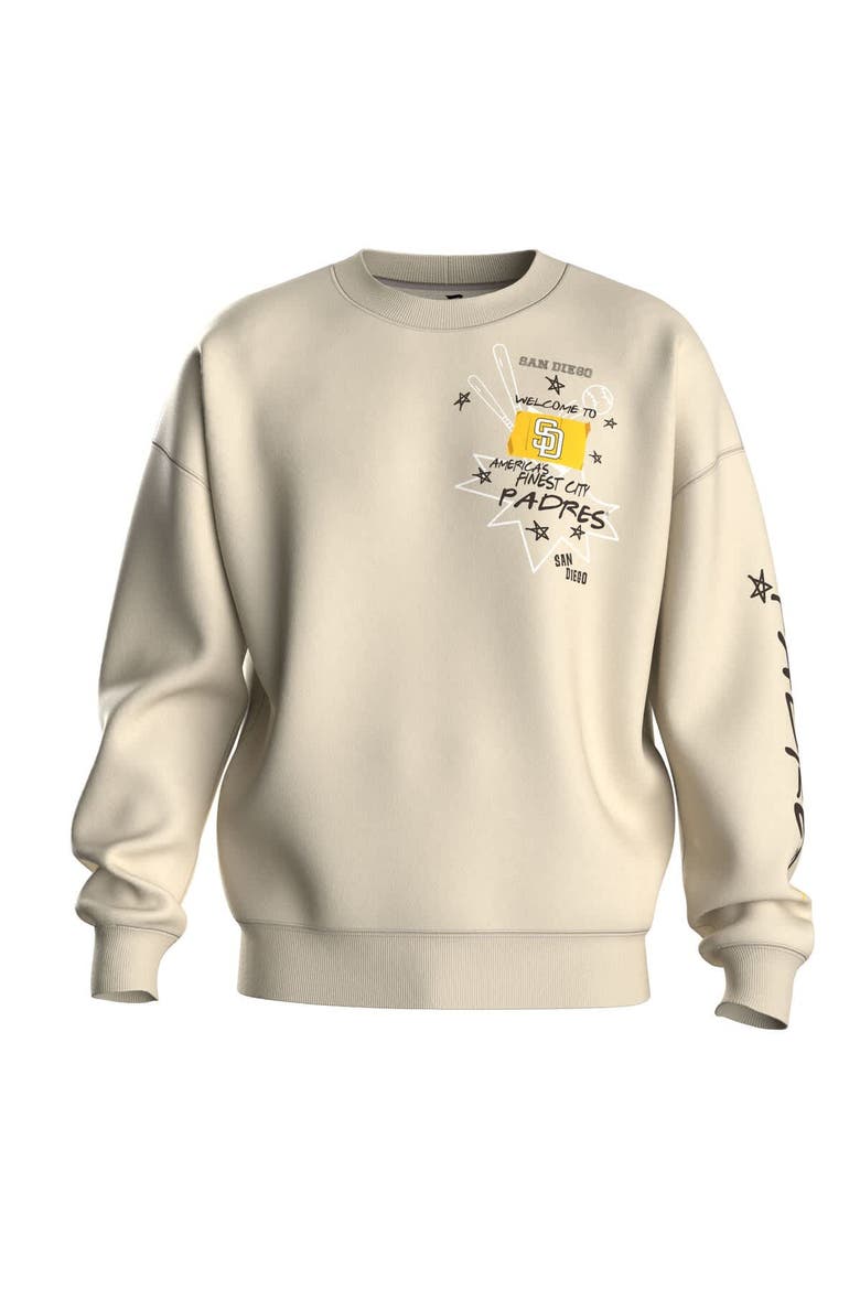 Women's Fanatics  Beige San Diego Padres Graffiti Fleece Sweatshirt, Alternate, color, Beige