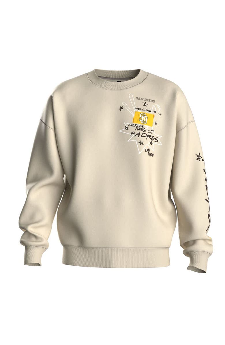 FANATICS Women's Fanatics Beige San Diego Padres Graffiti Fleece Sweatshirt, Alternate, color, Beige