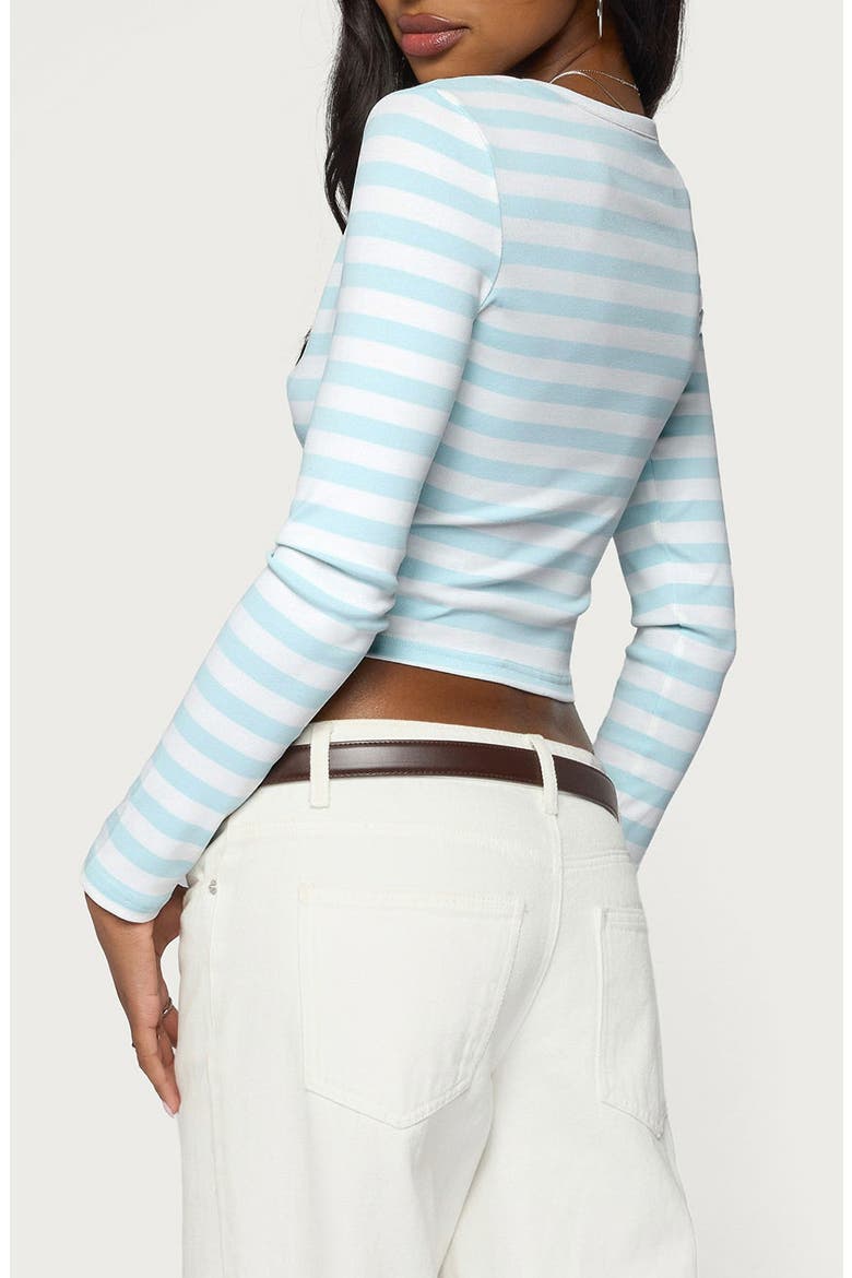 Phoebey Striped V-Neck Top, Alternate, color, LIGHT-BLUE-AND-WHITE