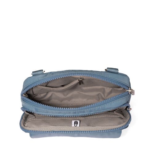 Baggallini Modern Double Zip Crossbody Bag In Cornflower Twill