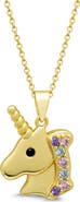 Lily Nily Kids' Pavé Cubic Zirconia Unicorn Pendant Necklace