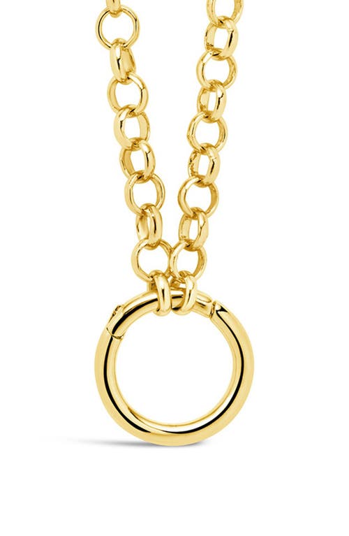 Sterling Forever Simple Link Pendant Chain Necklace In Gold