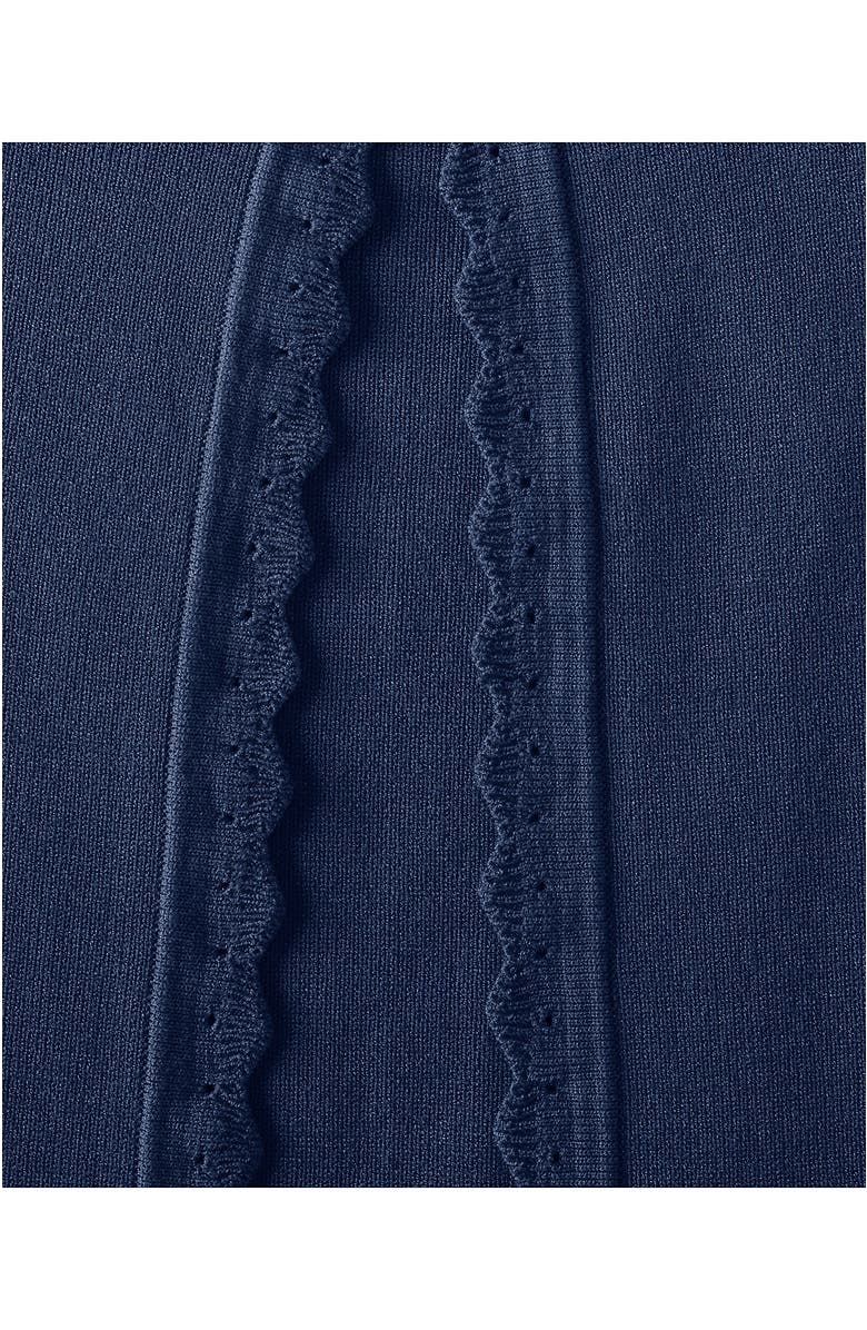 Lands' End Blend Scallop Edge Fitted Cardigan Sweater, Alternate, color,