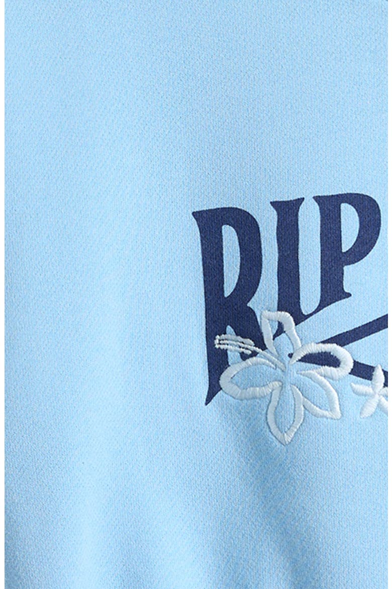 Kids' Tropical Logo Cropped Sweatshirt, Alternate, color, SKY BLUE
