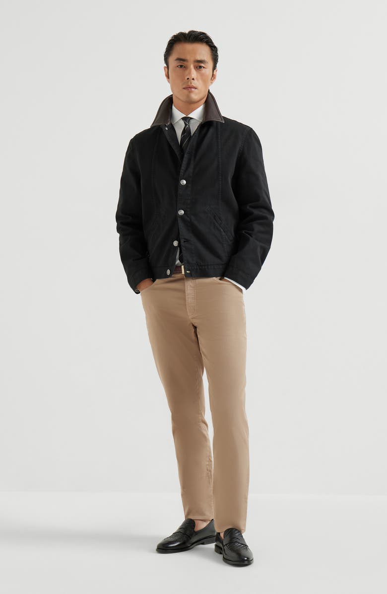 Brunello Cucinelli Garment-dyed outerwear jacket, Alternate, color, Black