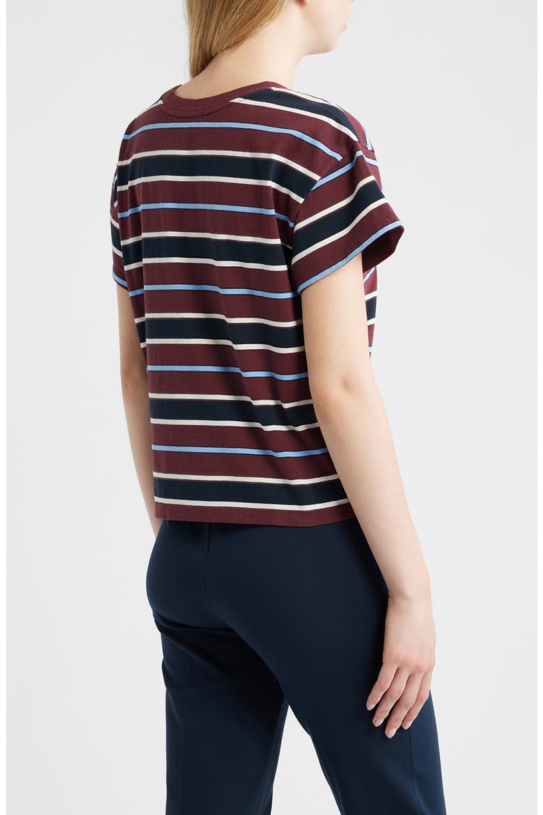 Kelly Stripe Boxy Cotton T-Shirt, Alternate, color, BURGUNDY MULTI