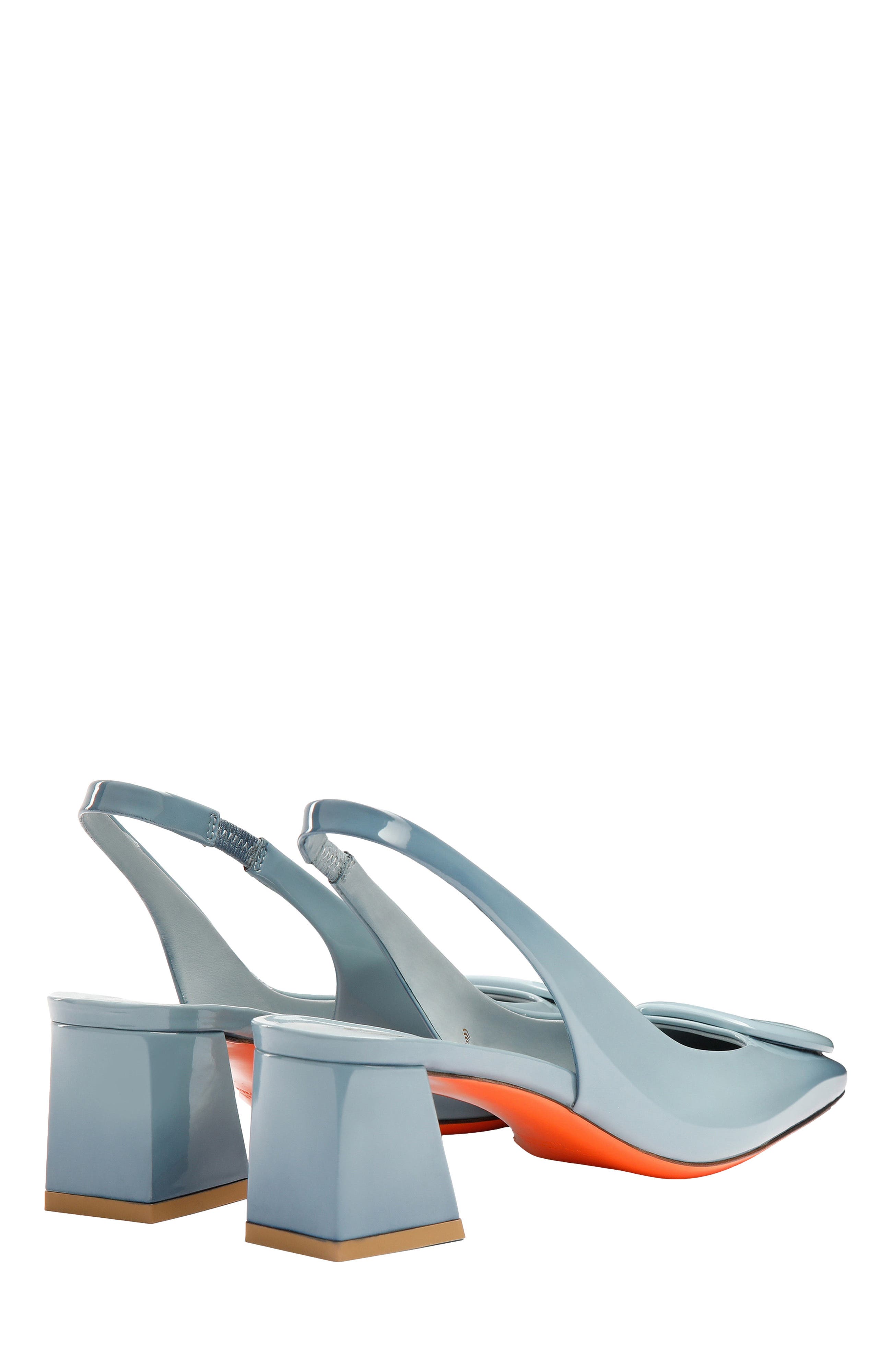 Santoni Women's mid-heel slingback, Alternate, color, Blue