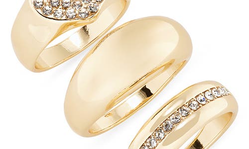 Bp. Pavè Heart Set Of 3 Rings In Gold