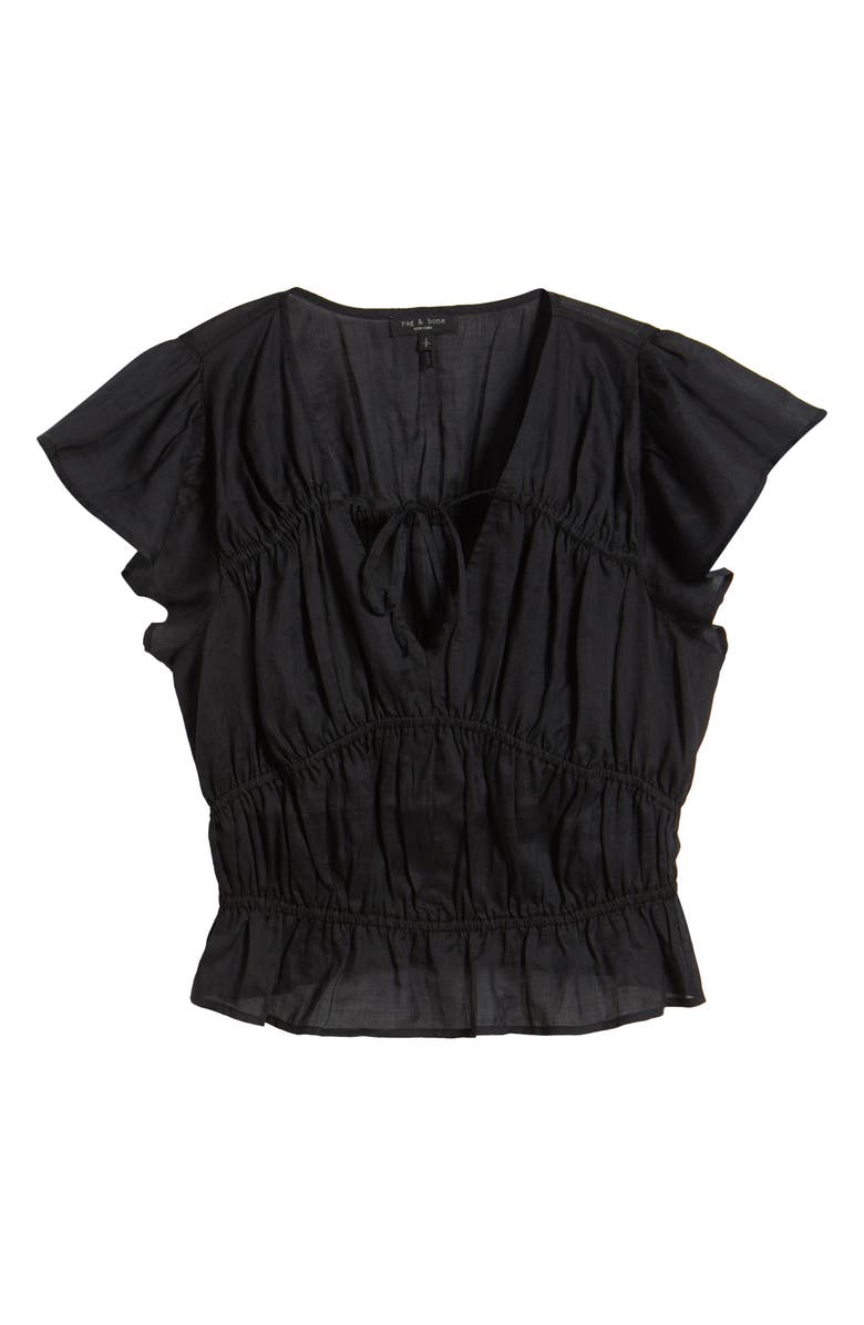 rag & bone Valentina Tiered Flutter Sleeve Top, Alternate, color, 