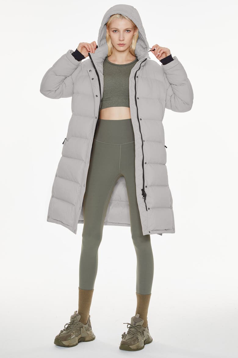Puff-O® Mid-Length Down Puffer Jacket, Alternate, color, Gray