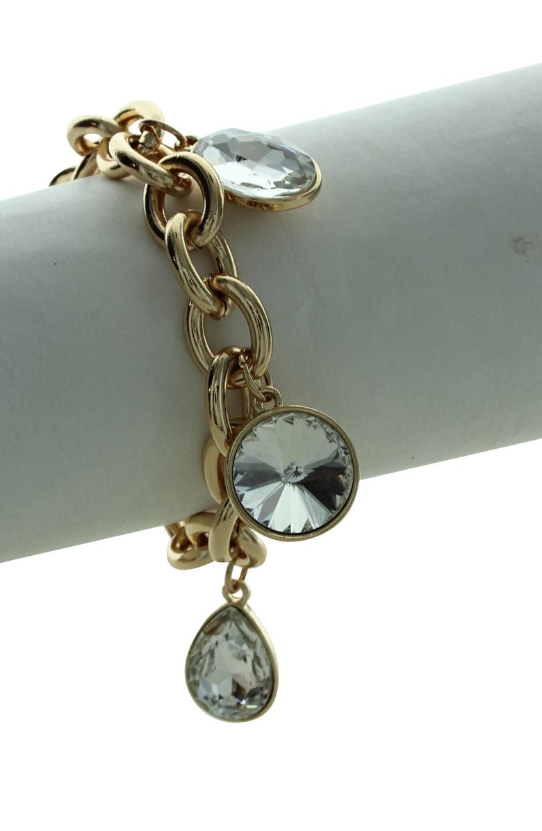 OLIVIA WELLES Charmed Life Chain Bracelet, Alternate, color, Gold / Clear