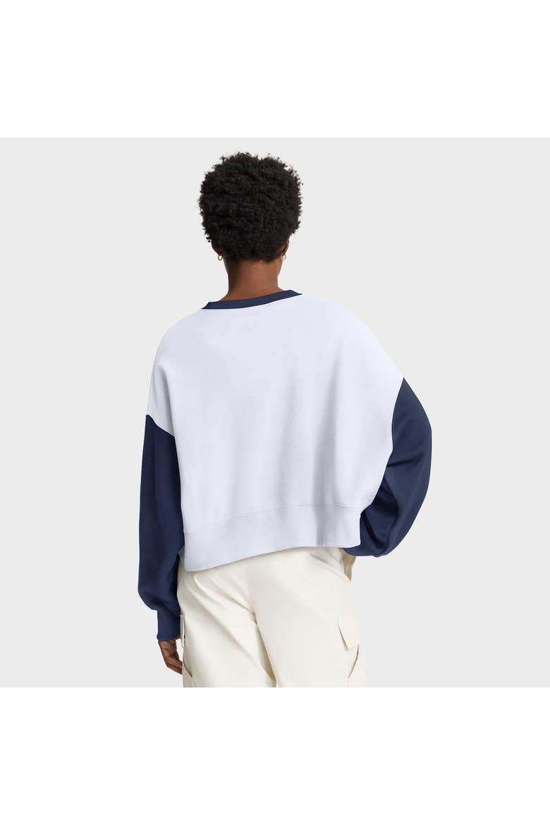 Women's Nike White/Navy New York Yankees Oversized High Hip Fleece Sweatshirt, Alternate, color, White
