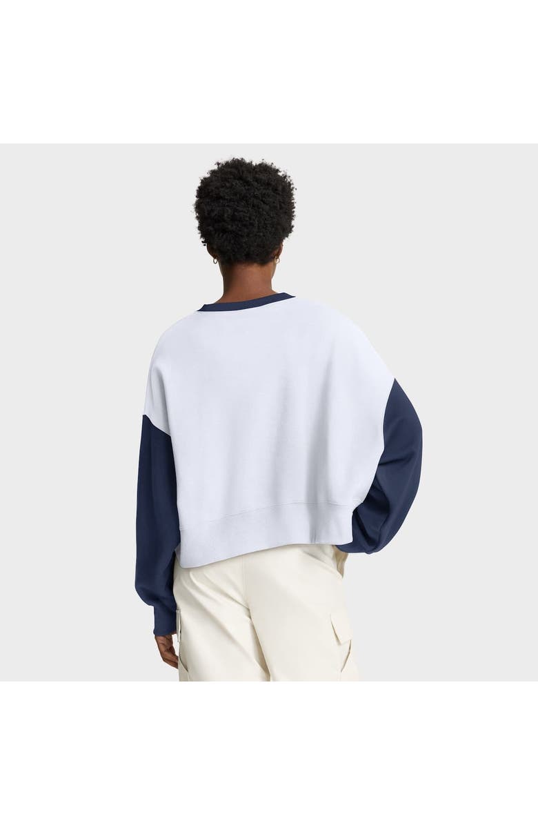Nike Women's Nike White/Navy New York Yankees Oversized High Hip Fleece Sweatshirt, Alternate, color, White