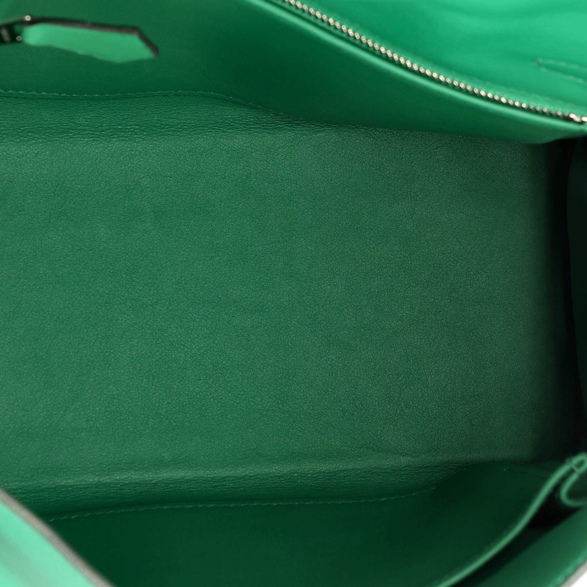 Pre-Owned Hermes Kelly Handbag Green Swift with Palladium Hardware 25, Alternate, color, Vert Vertigo