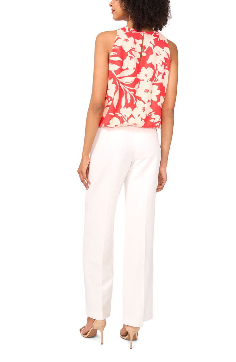 Vince Camuto Floral Bubble Hem Tank, Alternate, color, Cayenne