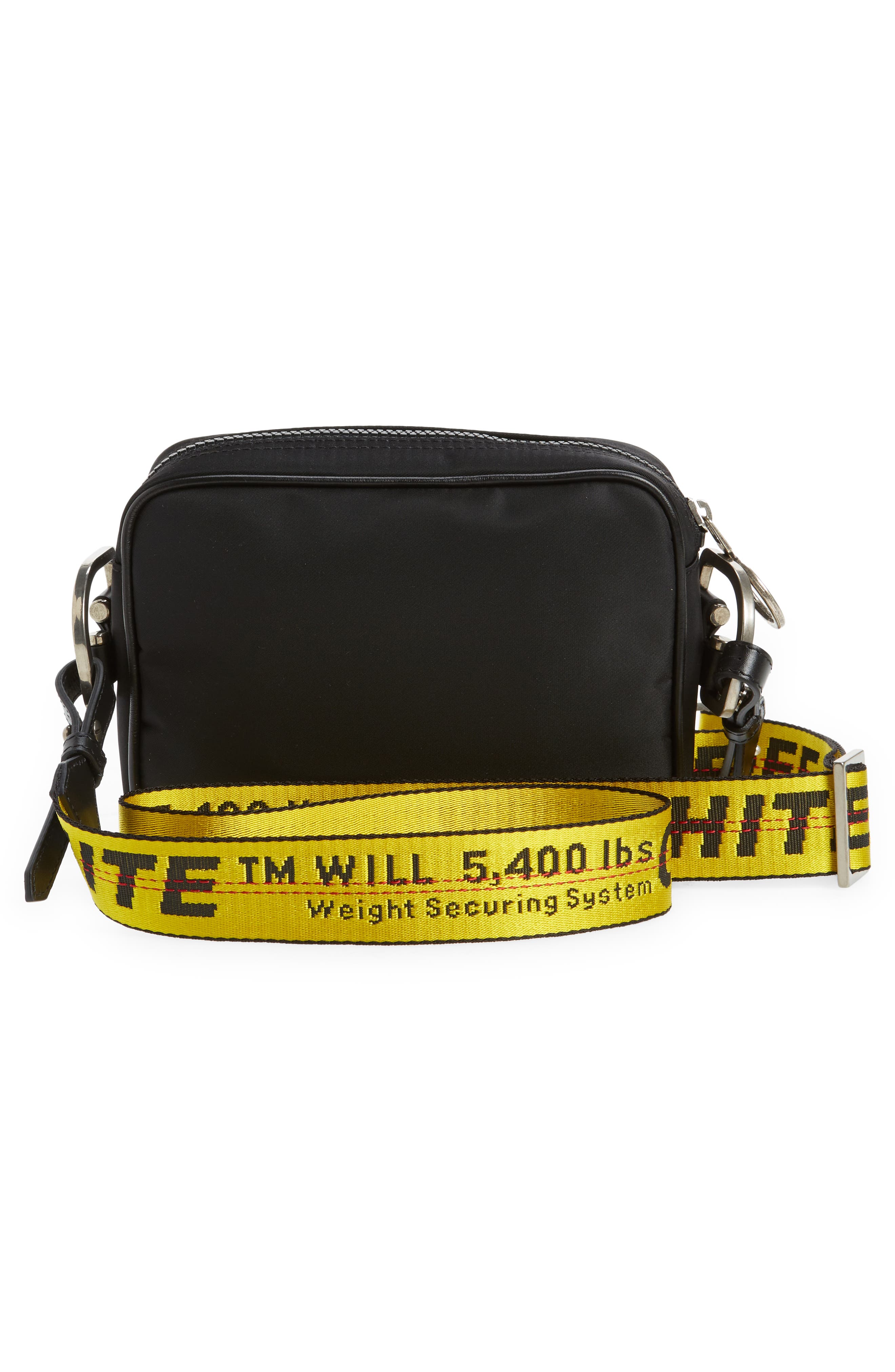 Off-White Binder Diagonal Stripe Nylon Crossbody Bag, Alternate, color, 