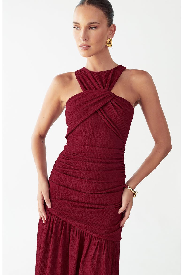 Kyle Midi Dress, Alternate, color, Burgundy