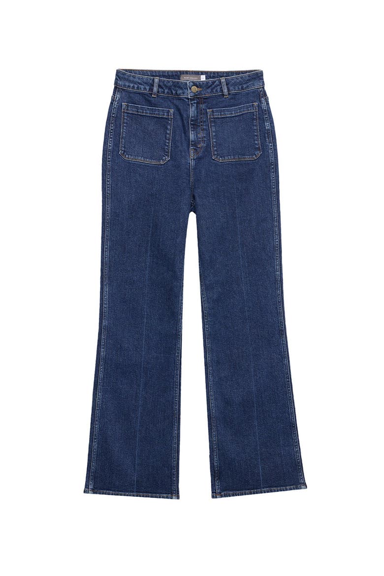 Relaxed Straight Patch Pocket Jeans, Alternate, color, Blue
