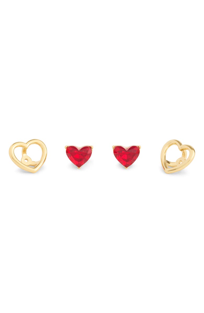 COACH Halo Heart Stud Earrings, Alternate, color, 