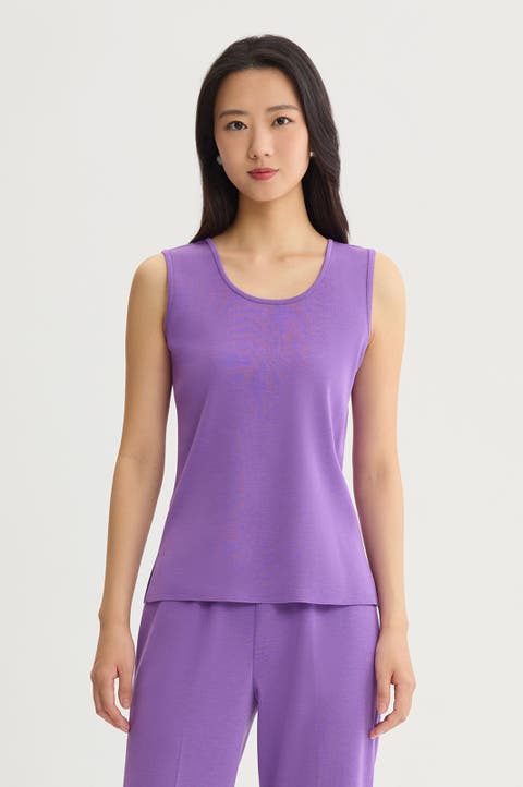 Mid Length Scoop Neck Knit Tank