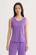 Ming Wang Mid Length Scoop Neck Knit Tank