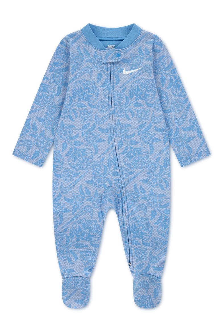 Lace It Up Footed Coverall, Main, color, UNIVERSITY BLUE