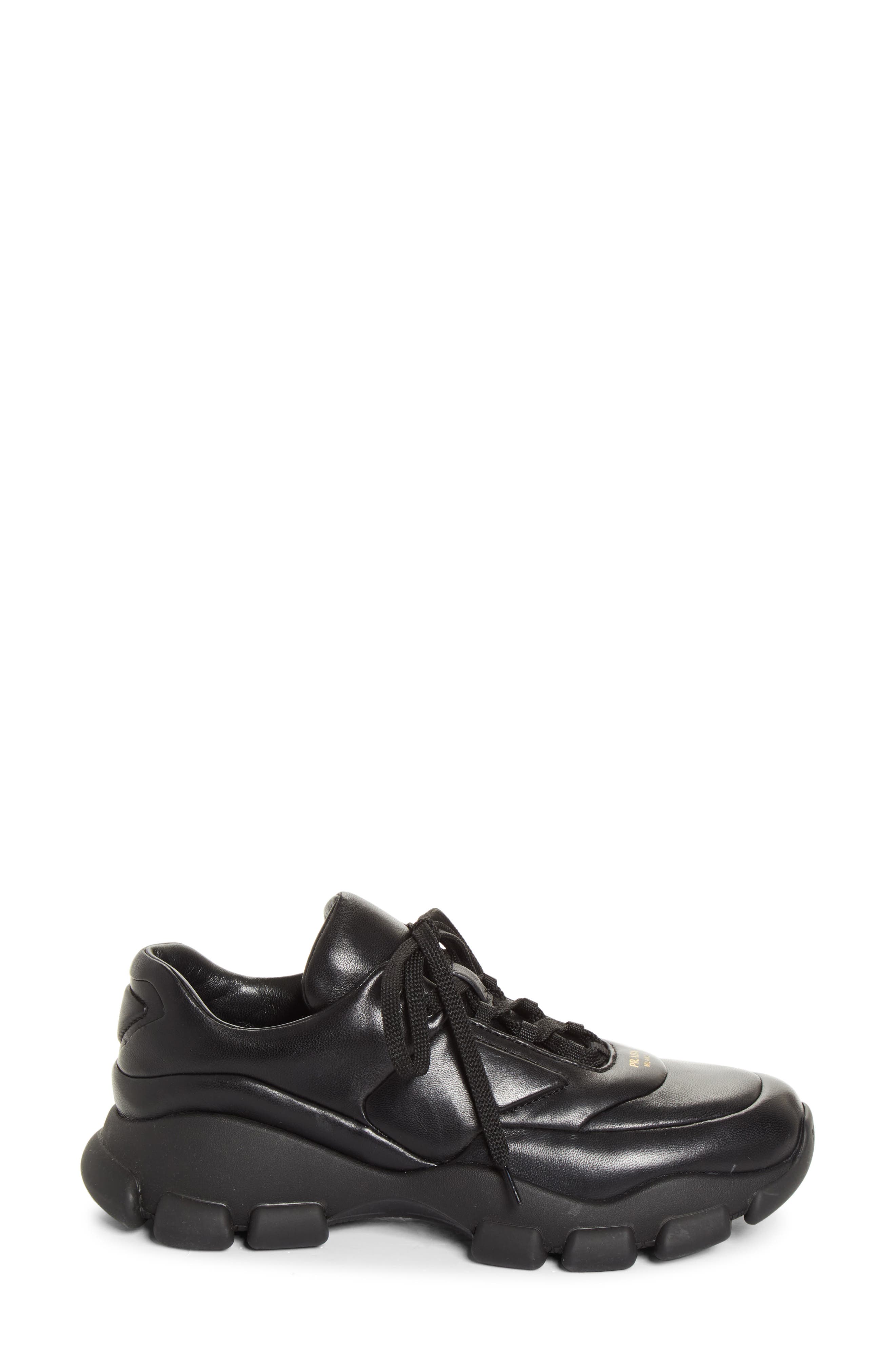 Prada Monolith Athletic Sneaker, Alternate, color, Nero