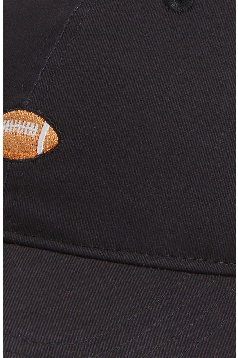 Embroidered Football Baseball Cap, Alternate, color, BLACK
