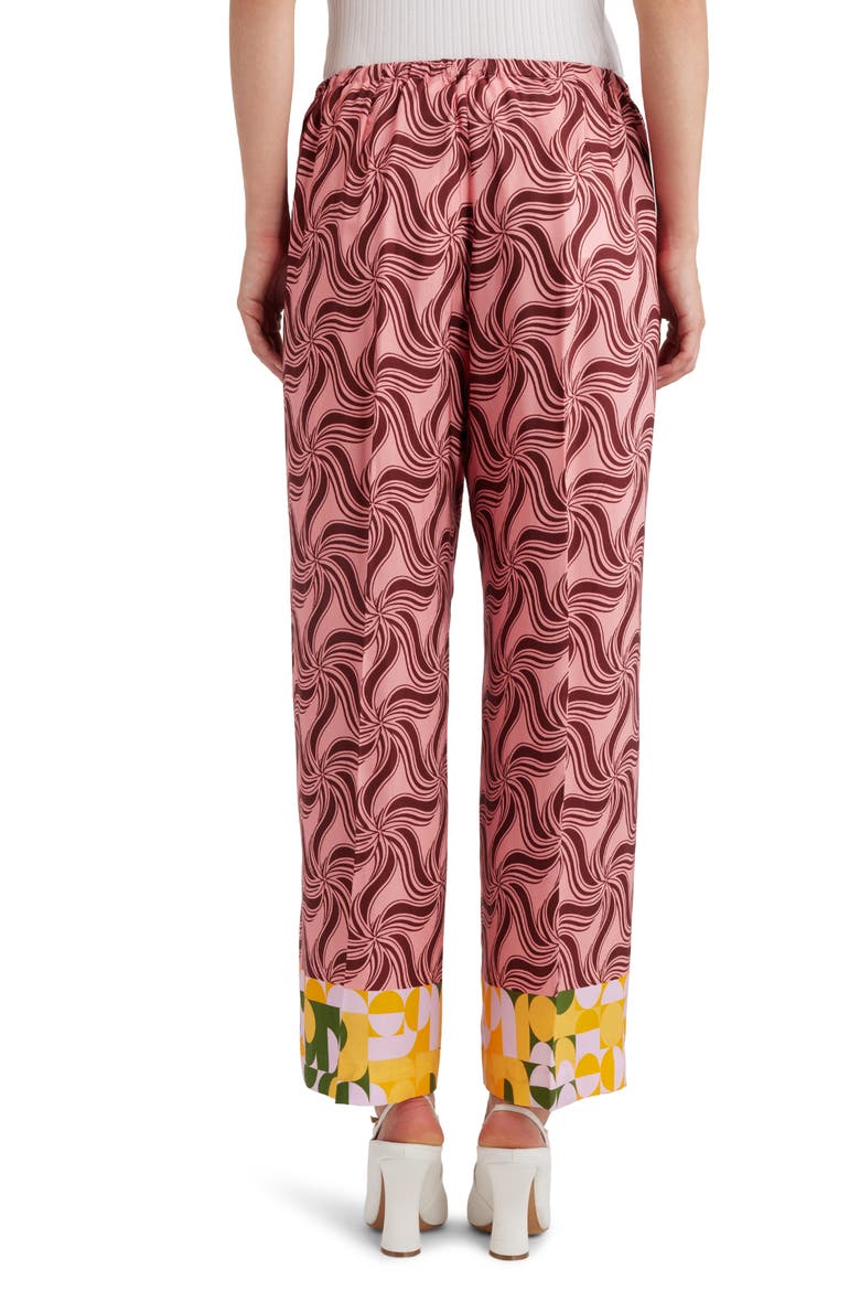 Mixed Print Straight Leg Pants, Alternate, color, PINK