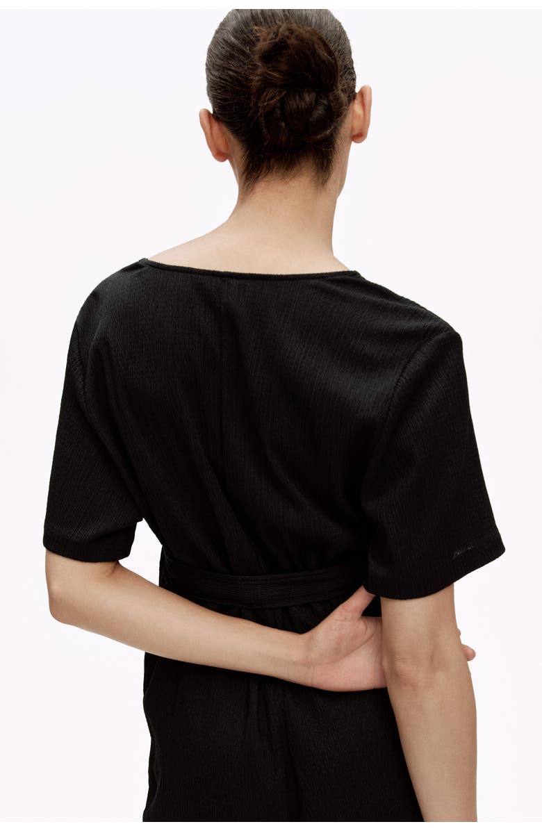 H&M Mama Crinkled Jersey Playsuit, Alternate, color, Black