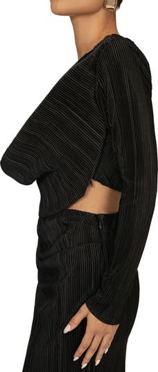 トップス highend- pleats uniqueprintshirt(unisex) Straight-fit pleated shorts Black / Gray For Women | Maje