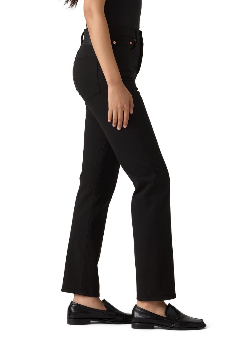 Levi's® Wedgie High Waist Straight Jeans, Alternate, color, BLACK SPROUT