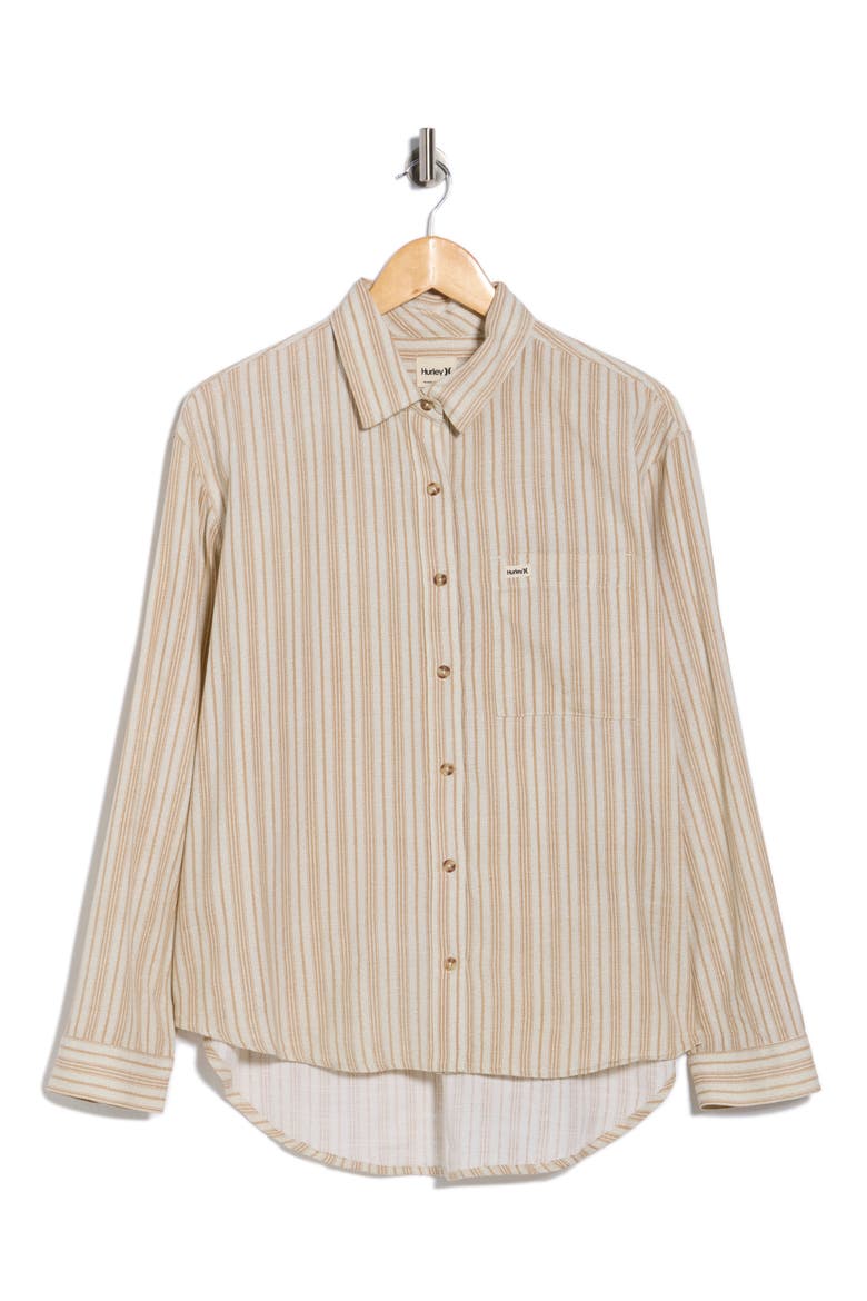 New Heights Button-Up Shirt, Main, color, TAN