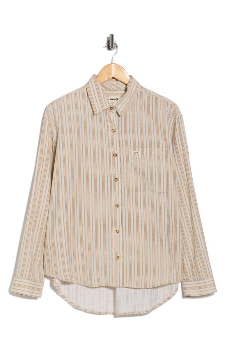 Hurley New Heights Button-Up Shirt, Main, color, Tan