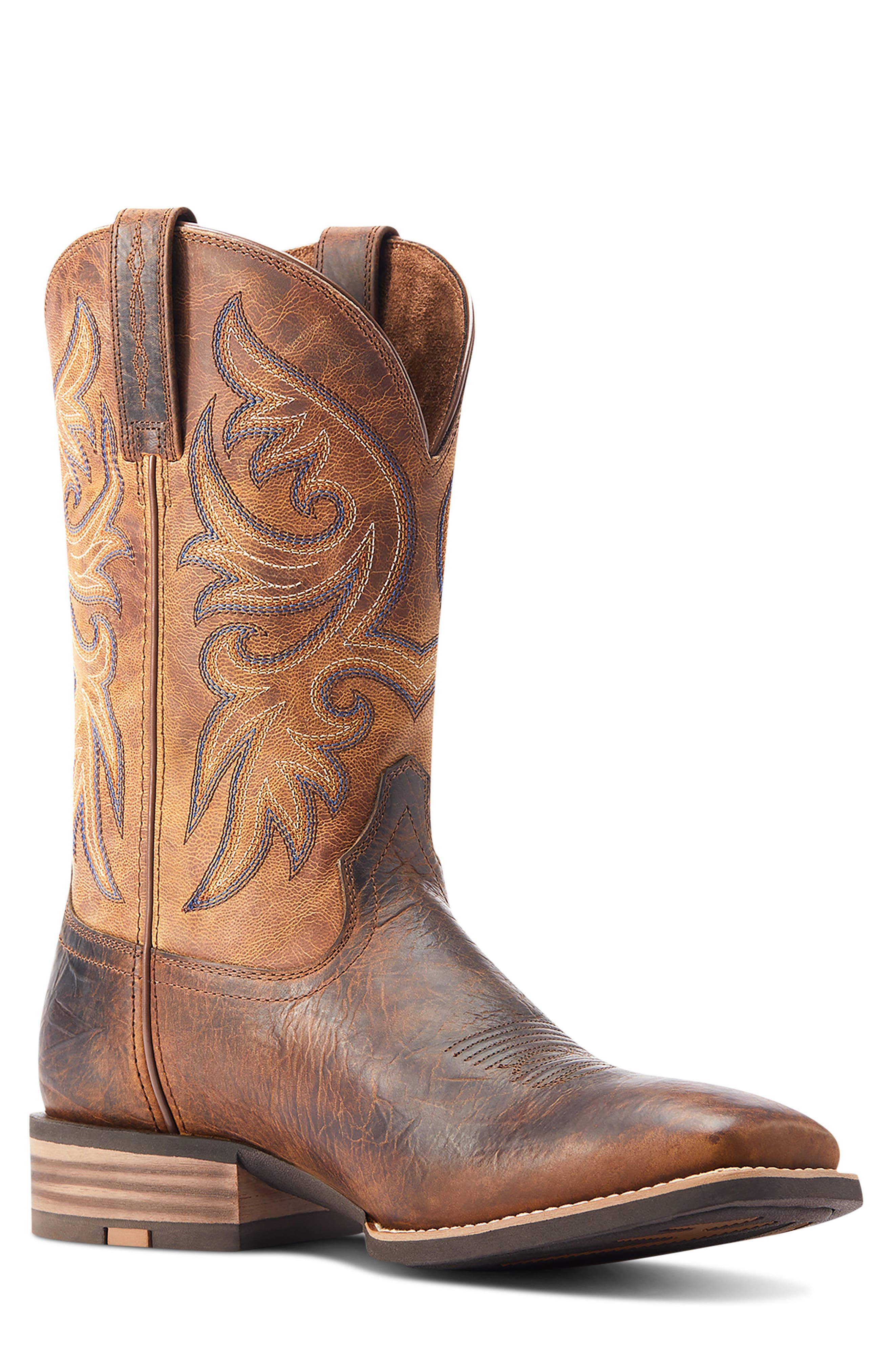 Slingshot Square Toe Cowboy Boot, Alternate, color, BARTOP BROWN/ TRUSTY TAN
