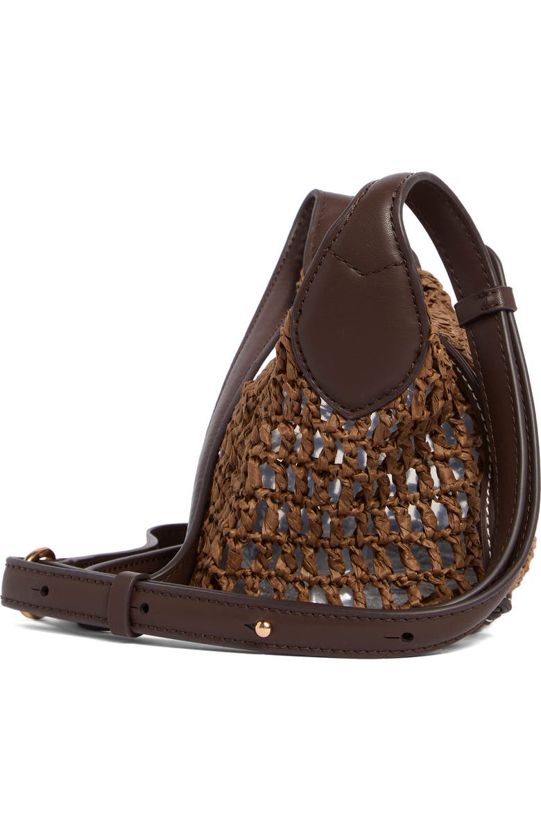 Sam Edelman Lizzie Raffia Crossbody Bag, Alternate, color, Dark Brown