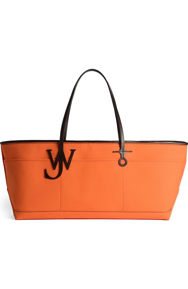JW Anderson Anchor Canvas East/West Tote, Main, color, Orange/ Brown